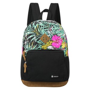 Volkano Hawk Backpack - Black/Floral