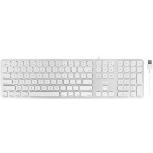 Macally - Aluminum Slim USB Keyboard With 2 USB Ports for Mac - Silver