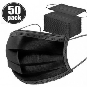 Casey Black 3 Ply Disposable Face Mask with Earloop 50 Per Pack- Black