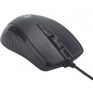 Manhattan Wired USB Optical Mouse – Black