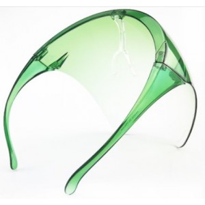 Casey Protective Transparent Anti Fog Isolation Face Shield with Spectacle Frame Mask - Green