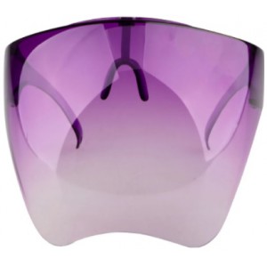 Casey Protective Transparent Anti Fog Isolation Face Shield with Spectacle Frame Mask - Purple
