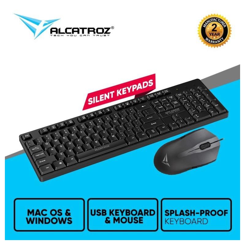 Alcatroz Xplorer C3300 Silent USB Keyboard and Mouse - GeeWiz