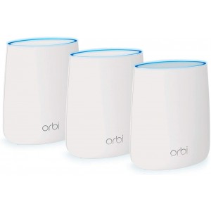 NETGEAR Orbi Tri-band Whole Home Mesh WiFi System 3Gbps - Router + Two Satellite Extenders