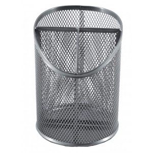 SDS M100S Wire Mesh Metal Pen Holder - Silver