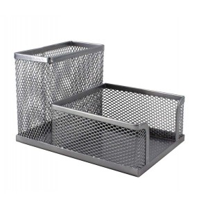 SDS M415S Wire Mesh Metal Cube &amp; Pen Holder - Silver
