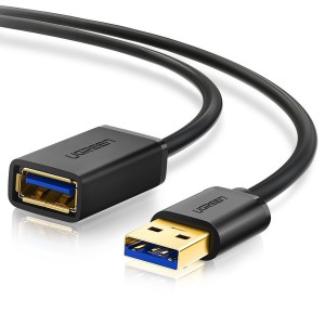 Ugreen USB3.0 M to F 1m Extension Cable - Black