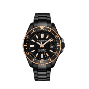Stuhrling Original Men's Diver Black Bracelet Watch