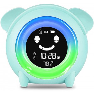 Child Sleep Training Digital Alarm Clock with 5 Color Night Light