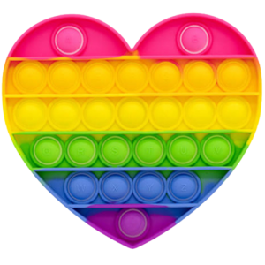 Pop It Bubble Heart Fidget - Small Rainbow