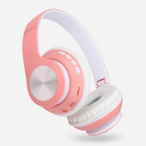 Geeko iPerfect Bluetooth Wireless On Ear Stereo Headphones - Pink and White