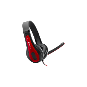 Canyon HSC-1 Basic PC Headset with Microphone - Black-Red