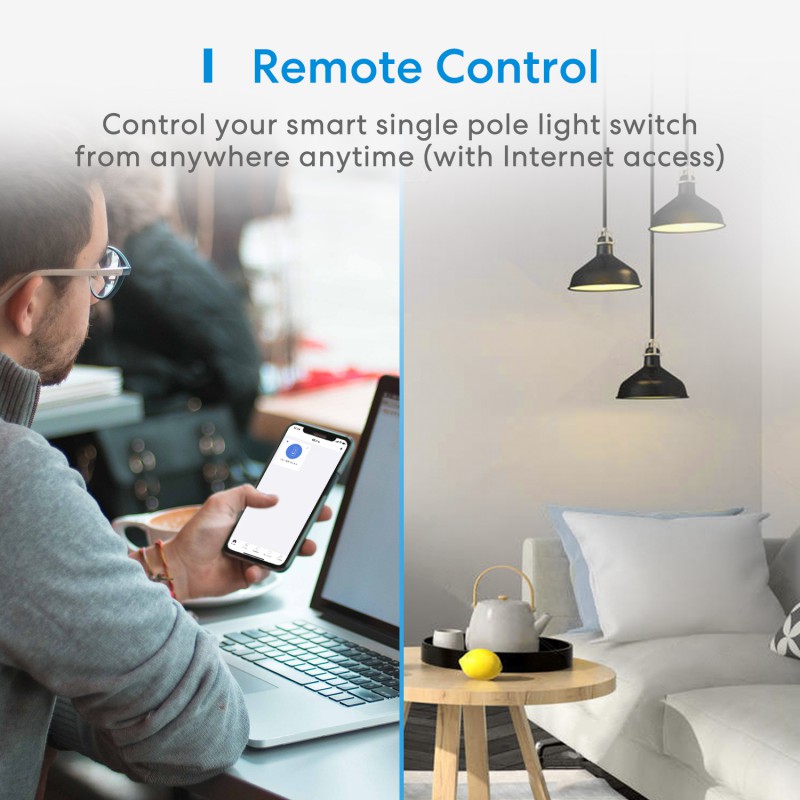 Meross Smart Wi-Fi 1 Light Switch - HomeKit Compatible - (Requires Neutral Wire) - GeeWiz