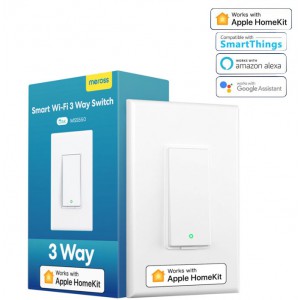 Meross Smart Wi-Fi 3 Way Light Switch - Alexa/Google/Apple HomeKit Compatible - (Requires Neutral Wire)