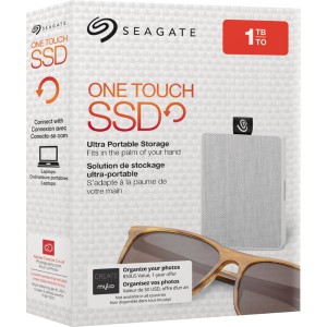 Seagate 1TB One Touch Mini Portable 2.5 inch Solid State Drive - White