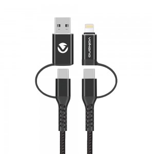 Volkano Weave Series 4-in-1 Charge &amp; Data Cable