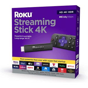 Roku Streaming Stick 4K+ 2021 Dolby Vision with Roku Voice Remote and TV Controls
