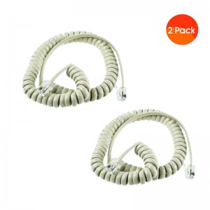 RJ9 Curly Telephone Cable (2 Pack)