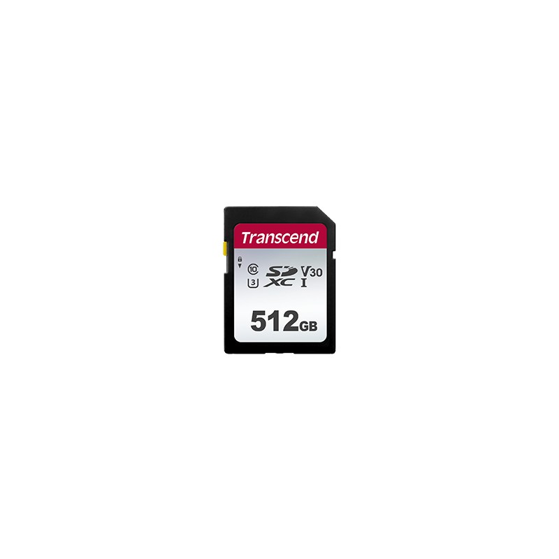 Transcend 300s 512GB UHS-1 Class-10 U1 U3 V30 SDXC Memory Card - GeeWiz