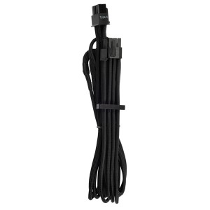 Corsair - Premium Individually Sleeved PCIe Cables (Single Connector) Type 4 Gen 4 - Black
