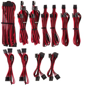 Corsair - Premium Individually Sleeved PSU Cables Pro Kit Type 4 Gen 4 - Red/Black