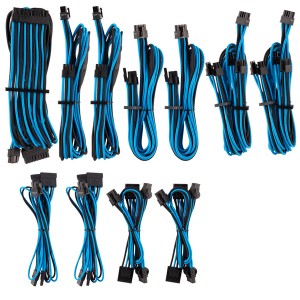 Corsair - Premium Individually Sleeved PSU Cables Pro Kit Type 4 Gen 4 - Blue/Black