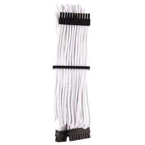 Corsair - Premium Individually Sleeved ATX 24-Pin Cable Type 4 Gen 4 - White