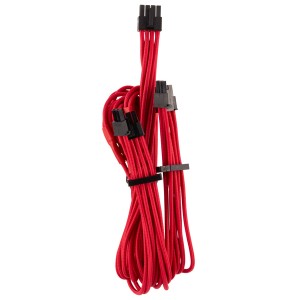 Corsair - Premium Individually Sleeved PCIe Cables (Dual Connector) Type 4 Gen 4 - Red
