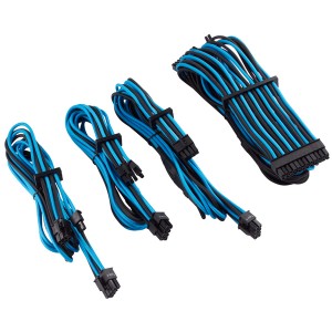 Corsair - Premium Individually Sleeved PSU Cables Starter Kit Type 4 Gen 4 - Blue/Black