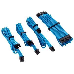 Corsair - Premium Individually Sleeved PSU Cables Starter Kit Type 4 Gen 4 - Blue
