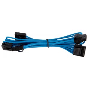 Corsair - Individually Sleeved Type 4 PSU Cables  4 Pin Peripheral - Blue