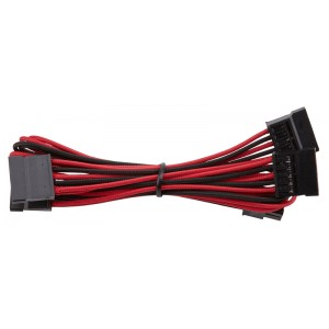 Corsair - Premium Individually Sleeved SATA Cable - Red/Black