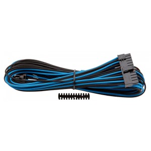 Corsair - Individually Sleeved Type 4 PSU Cables  ATX 24 Pin - Blue/Black