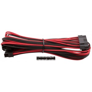Corsair - Individually Sleeved Type 4 PSU Cables  ATX 24 Pin - Red/Black