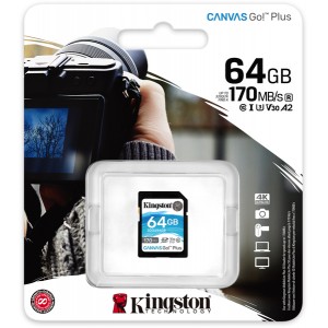 Kingston Technology - 64GB SDXC Canvas Go Plus 170MB/s Read Memory Card