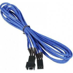 BitFenix Alchemy Multisleeved 60cm 3 pin Power Extension Cable for CPU or System Fan - Blue