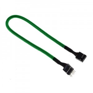 BitFenix Alchemy Multisleeved Cable - 10pin audio 30cm Extension Cable (from Case Control Panel to MB) - Green