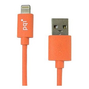 PQI - Apple Certified 90cm Flat Cable Length Lightning 8-Pin Syncing and Charging - Orange