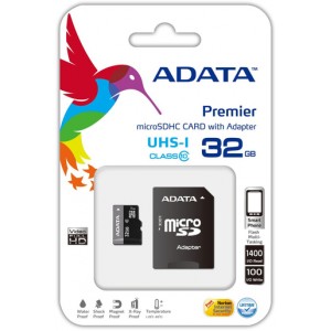 Adata Premier 32GB MicroSDHC UHS-I U1 Class10 Memory Card + Adapter