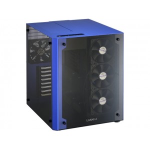 Lian-Li PC-O8W Cube Mid-Tower Chassis - Black and Blue - GeeWiz