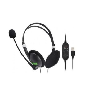 Astrum HS740 On-ear USB PC Wired Headset with Mic - Black