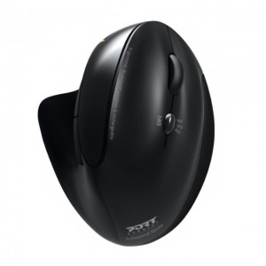 Port Connect Bluetooth + Wireless Rechargeable Ergonomic Mouse – Black