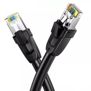 Ugreen CAT8 S/FTP Ethernet 15m Round LAN Cable Supports Transmisison Speed Upto 40gbps - Black
