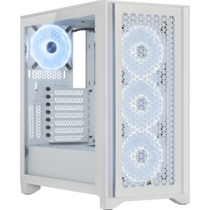 Corsair - iCUE 4000D RGB AIRFLOW QL Edition Mid-Tower ATX Case - True White