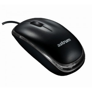 Astrum Aero 1000dpi Wired Mouse Aerodynamic Black USB