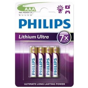 Philips Ultra AAA 1.5v Lithium Batteries 4-Pack