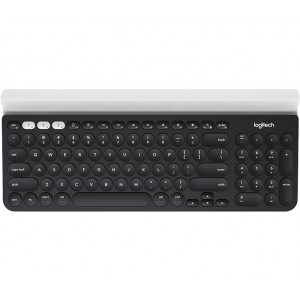 Logitech - K780 RF Wireless + Bluetooth QWERTY US International Keyboard - Grey/White