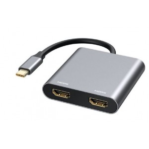 Tuff-Luv Aluminium USB-C to Dual 4K HDMI Adapter