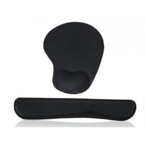 Tuff-Luv Ergonomic Mouse Pad with Keyboard Wrist Support - Black