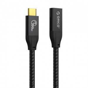 Orico USB3.2 Gen2x2 Braided Type-C Male to Female Data Cable 1M – Black